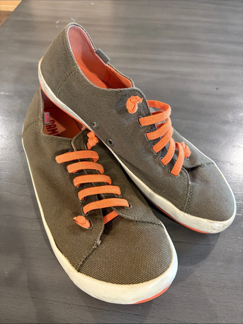 Camper Peu Rambla Green Canvas Sneakers Men's Size 43 US 10
